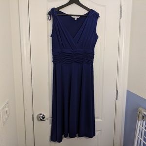 Long blue-purple formal dress, adjustable shoulder